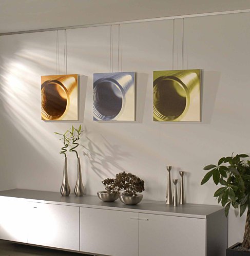 Image of Arti Gallery Silver looped Picture Hanging System Deluxe Rail Kit (With Looped Nylon Cables)