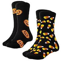 Windy City Novelties - 2 Pair Halloween Candy Corn & Jack O Lantern Socks for Kids