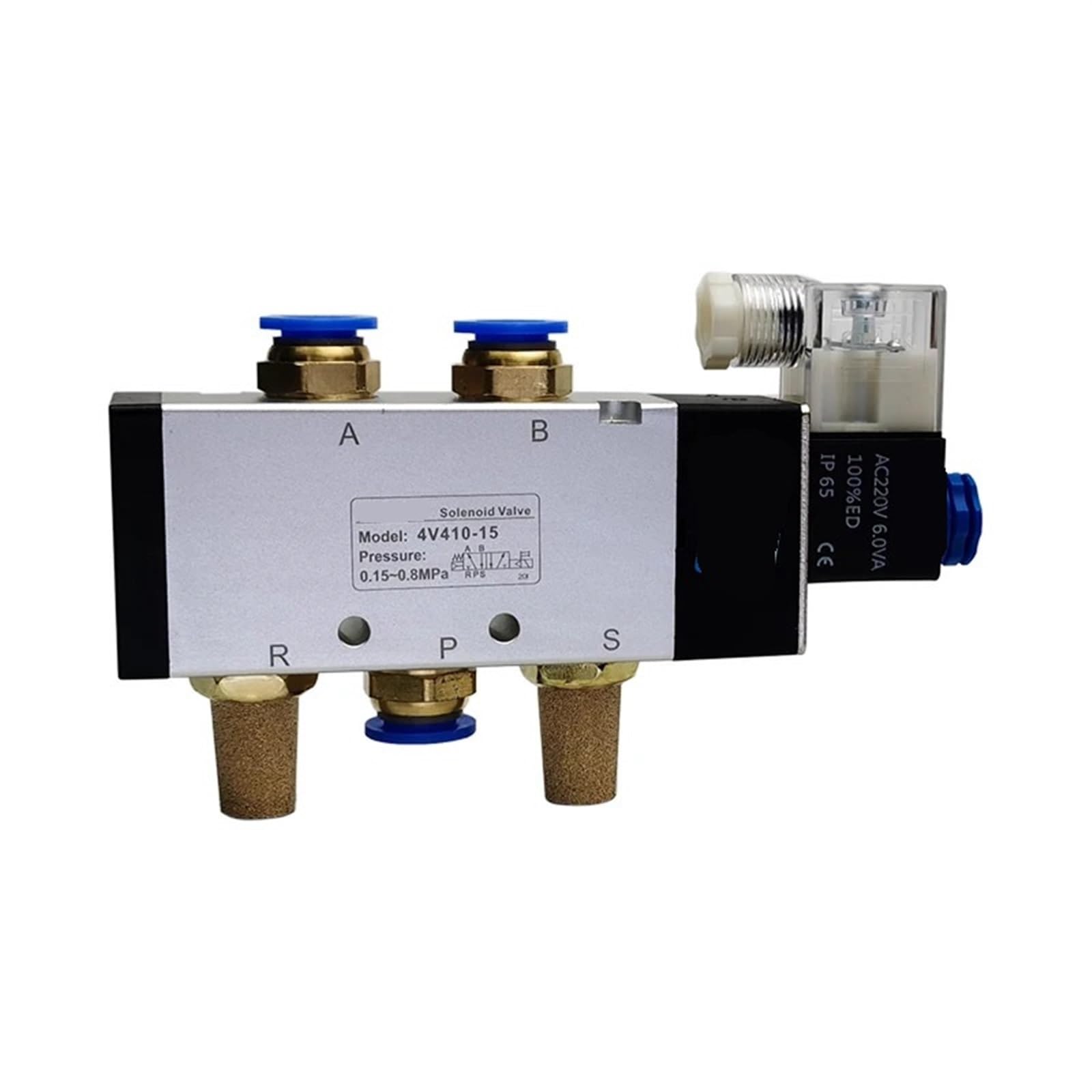 Électrovanne pneumatique 4V410-15 5/2 voies DC24V pour contrôle de l'air et gaz