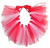 PAWPATU Team Spirit Tulle Tutu for X-Large Dogs, Handcrafted in USA, Red and White
