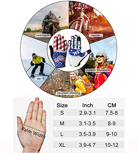 GIEADUN Cycling Gloves Mountain Bike Gloves/Touch Screen Thermal Gloves - Great for Running, Rugby, Football, Hunting, Walking for Women and Men (Blue, M)