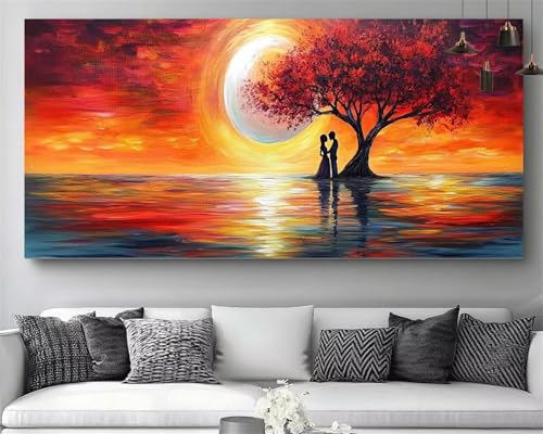 Coucher de Soleil Diamond Painting Amoureux pour Créer une Œuvre Romantique et Scintillante