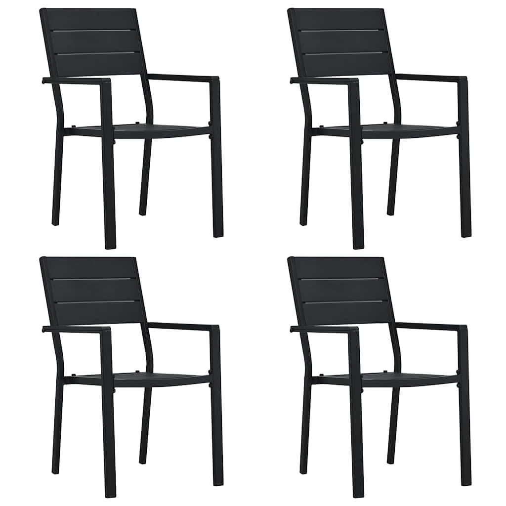 Fauteuil de terrasse en HDPE noir : idéal pour vos repas sur le balcon