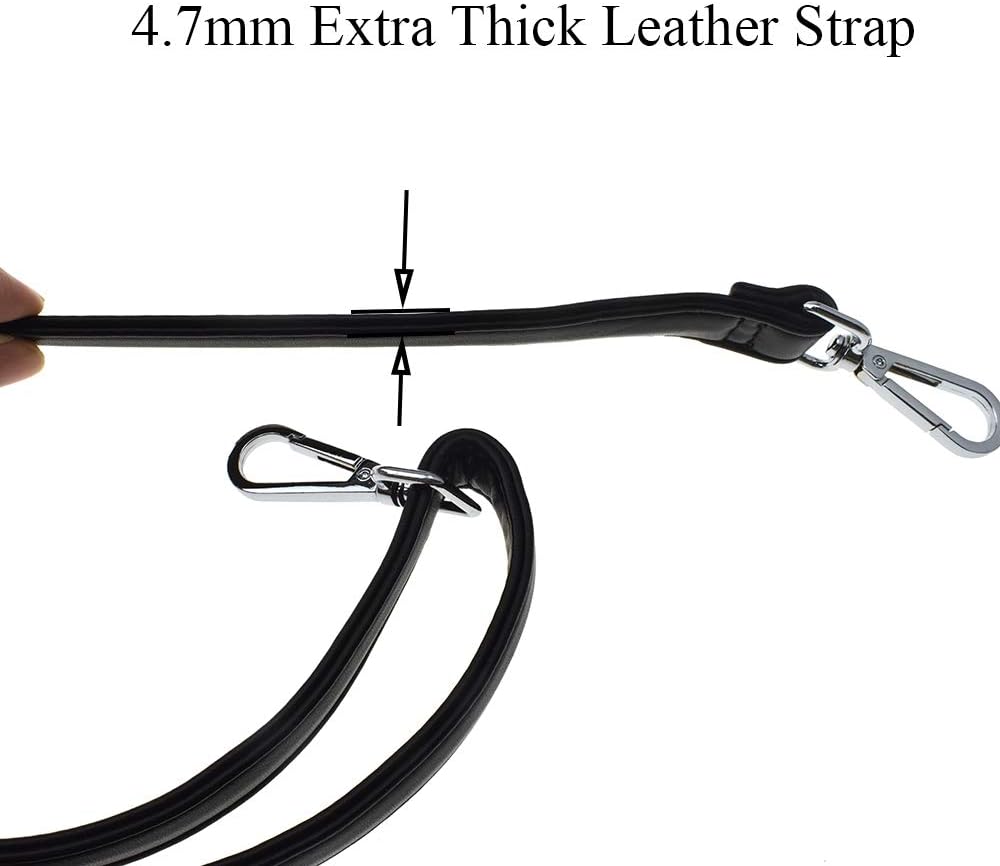 HAHIYO Adjustable Smooth Black Leather Purse Chain Strap Length 31.5-55.1 Inch Silver Hardware for Shoulder Cross Body Sling Purse Replacement Comfortable 0.71 Inch Wide 4.7mm Extra Thick 1 Pack - Image 3