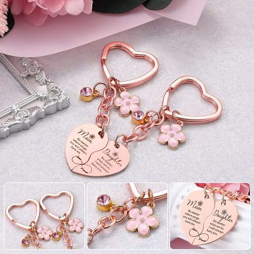 Image of 2Pcs Mother Daughter Heart Matching Keyring Keychain Set Gifts For Mom Christmas Mothers Day Gifts from Daughter