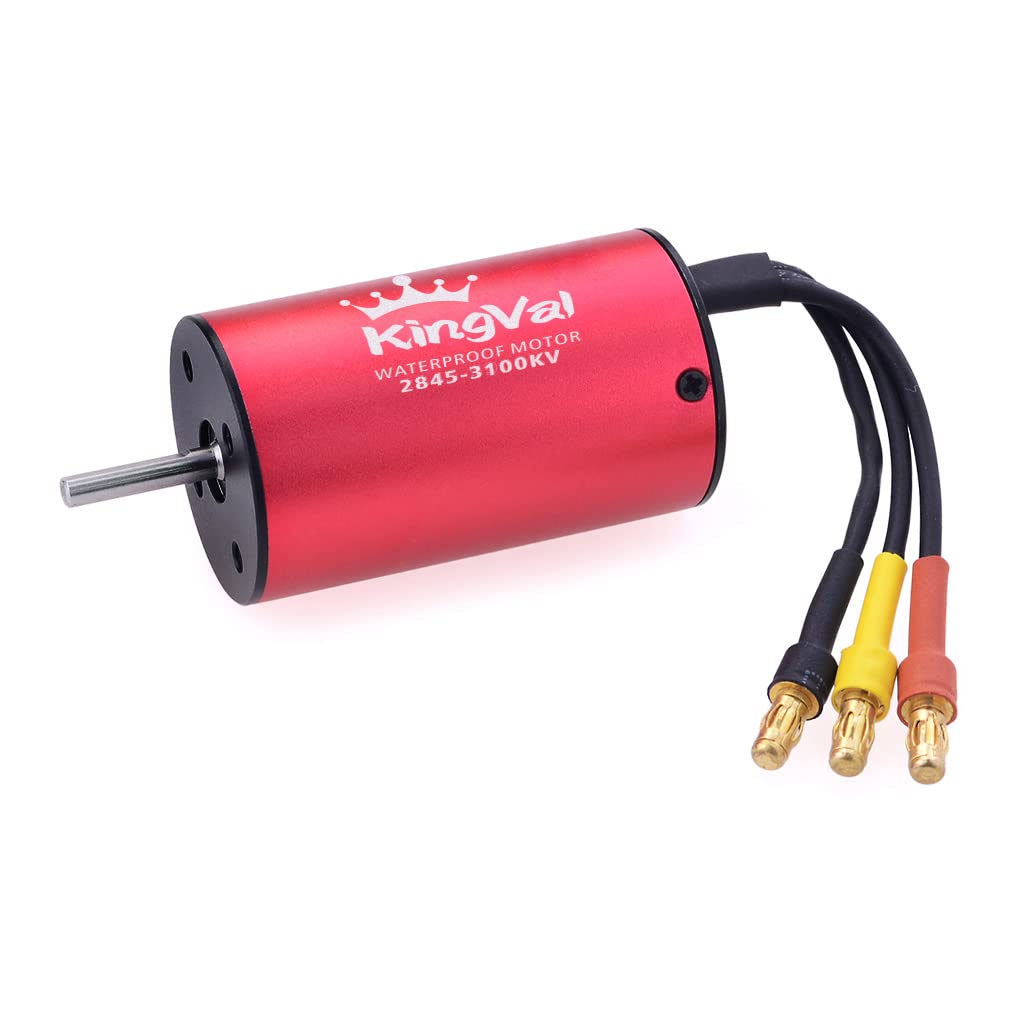 KingVal Replacement 2845 3100KV Waterproof Brushless Motor Shaft 3.175mm Compatible with 1/14 RC Car