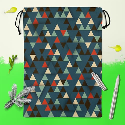 Image of ArtzFolio Dark Triangles D1 | Reusable Sack Bag | Bag for Gym, Storage, Vegetable & Travel