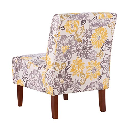 Linon Lily Gray & Yellow Polyester Side Chair #TOP3