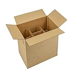 IMBALLAGGI 2000-10 Scatole automontanti 23x15x30 per 6 bottiglie bordolesi con alveare interno, confezione vino sicura e pratica per spedizioni, cantine e regali