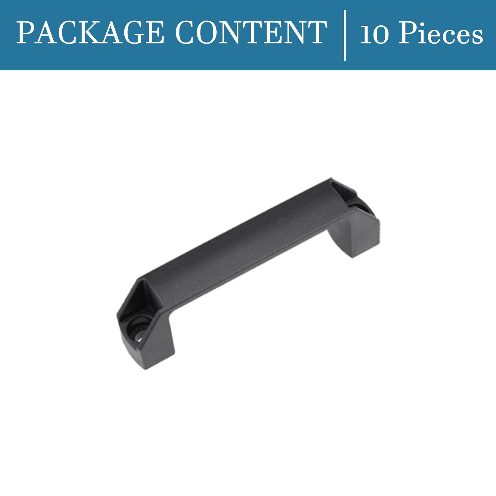 QUARKZMAN 5.47" Tracción Manija x 10uds Plástico Soporte para Armario y Máquina, [Negro]