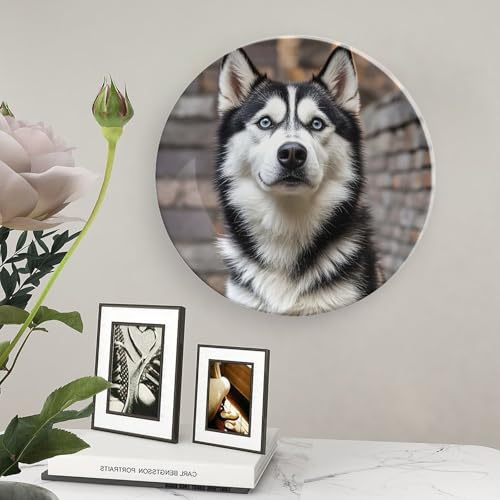 Plato decorativo de cerámica Husky Dog 8 pulgadas miniatura 5