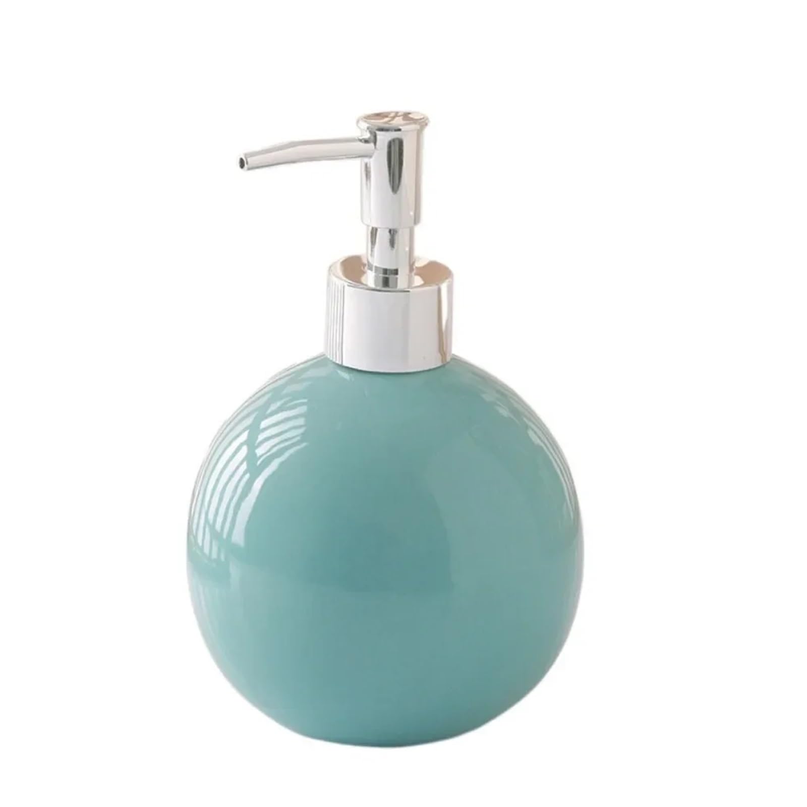 Ceramic Soap Dispenser Portable Ceramic Hand Soap Bottle Refillable Reusable Sanitizer Dispenser Round Leakproof Liquid Container Bathroom(Blue)