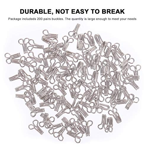 ABOOFAN 200 Pares de Costura Ganchos E Olhos Sutiã Invisível Fivelas de Botão Casaco Jaqueta Botões