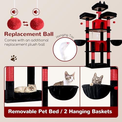 Image of Globlazer Big XL Gothic Cat Tower for Indoor Multiple Cats, F68B