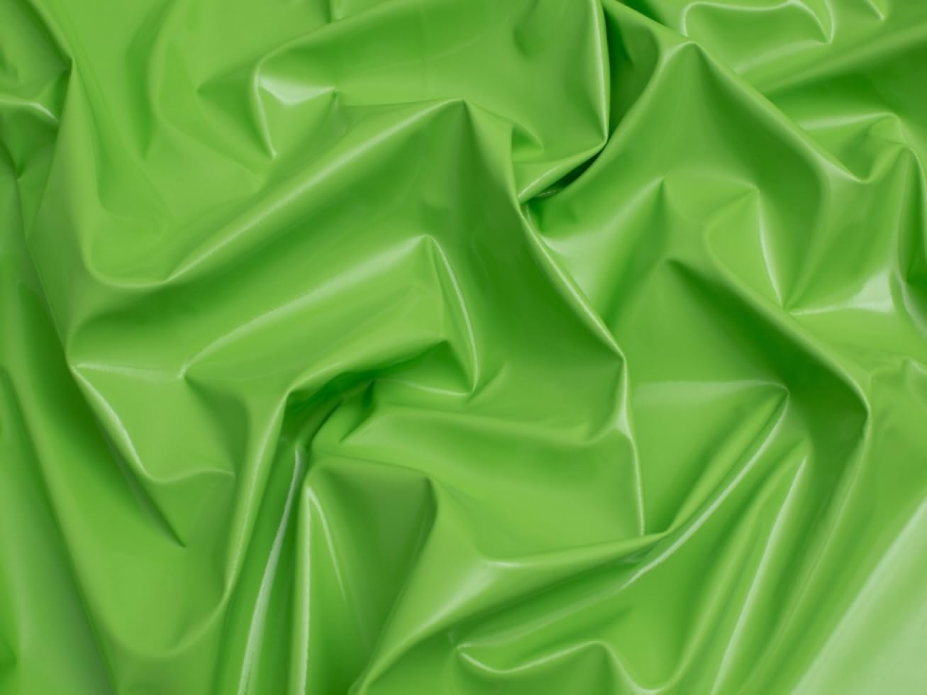 Minerva Lime Green Core Range Glossy Pvc Vinyl Fabric - Medium Weight & Suitable For Bag Making, Dressmaking, Upholstery - Approx Width: 140Cm / 56" - Sold Per Metre
