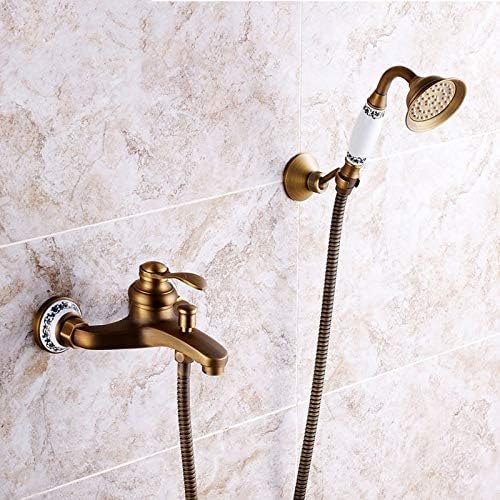 Robinet de baignoire style téléphone en laiton antique mural pour douche rétro