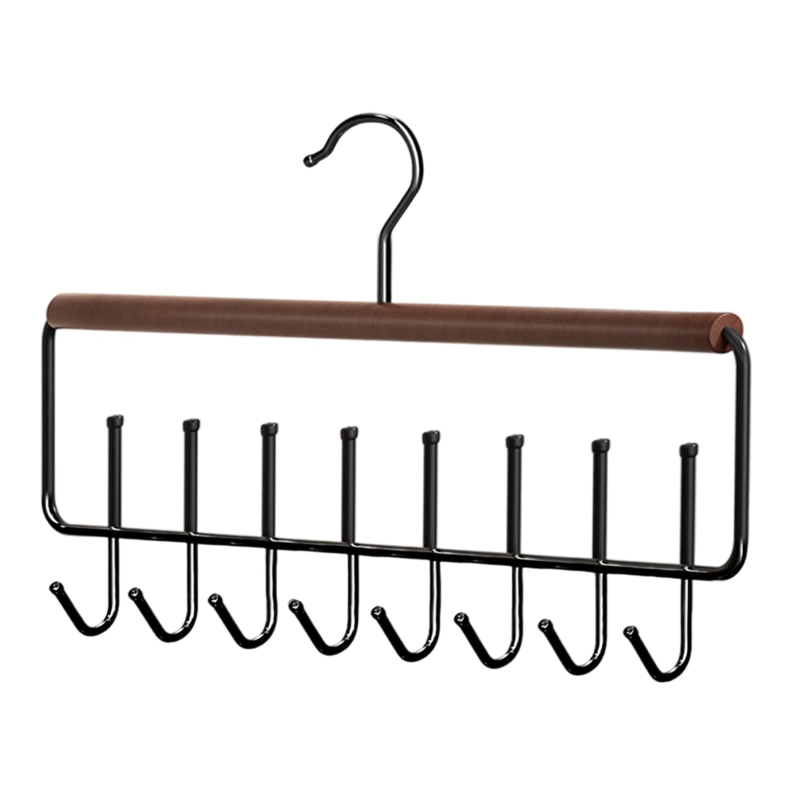 carotoe Multifunctional Wood Hanger with Hook for Clothes Bags Accessories Space Saving Wall Mount Organizers Multifunctional Wood Coat Hanger Space Saving Garment Rack