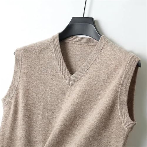 Men Sweater Solid Color Knitted Waistcoat Spring Autumn Merino Wool Sleeveless Vest2