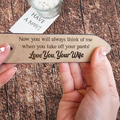 To Husband Boyfriend Valentines Father's Day Gift - Now You Will Always Think Of Me When You Take Off Your Pants - Personalized Engraved Leather Belt, Personalized Belt for Men Husband Groom Boyfriend4