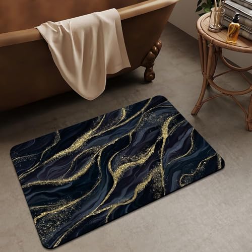 Image of FIGMENT 3D Anti-Slip Water Absorbent Bathroom Mat | Quick Dry Rectangular Bath Mat for Home, Kitchen Doorway, Office & Entryway Use | Soft, Odour-Free & Easy Clean Floor Mat (60x40 cm)