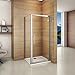 Cabine de douche 80x80x185cm porte de pivotante avec une paroi de douche