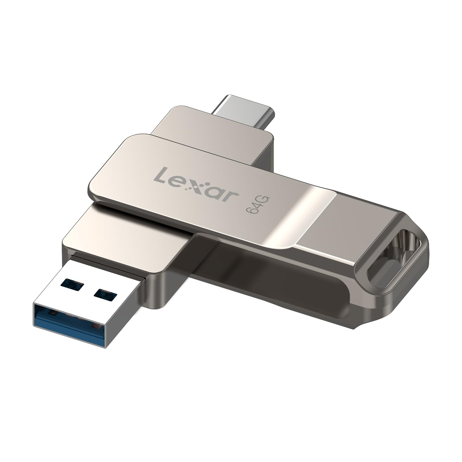 Lexar D40E 64 GB Dual Drive USB 3.2 Gen 1 Type-C Jump Drive, unità flash USB-C con alloggiamento in metallo e design girevole (LJDD40E064G-BNSNG)