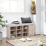 PHI VILLA Shoe Storage Bench with Seating Cushion，Shoe Rack Shoe Organizer Cabinet for...