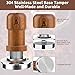 53.3mm Espresso Coffee Tamper Fit for 54mm Breville Espresso Portafilter,30LB Double Spring-loaded Calibrated Tamper 53.3mm with 304 Stainless Steel Ripple Base,Walnut Wooden-Handle Tamper