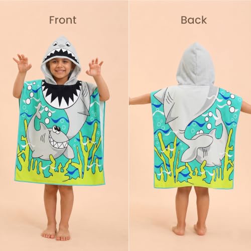 Image of Kids Poncho Towel 300 GSM 120x60 CM, Mint Green