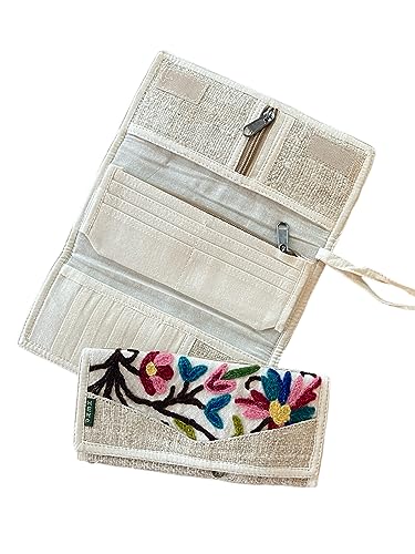Asatre Hemp Tri-Fold Embroidered Wallet