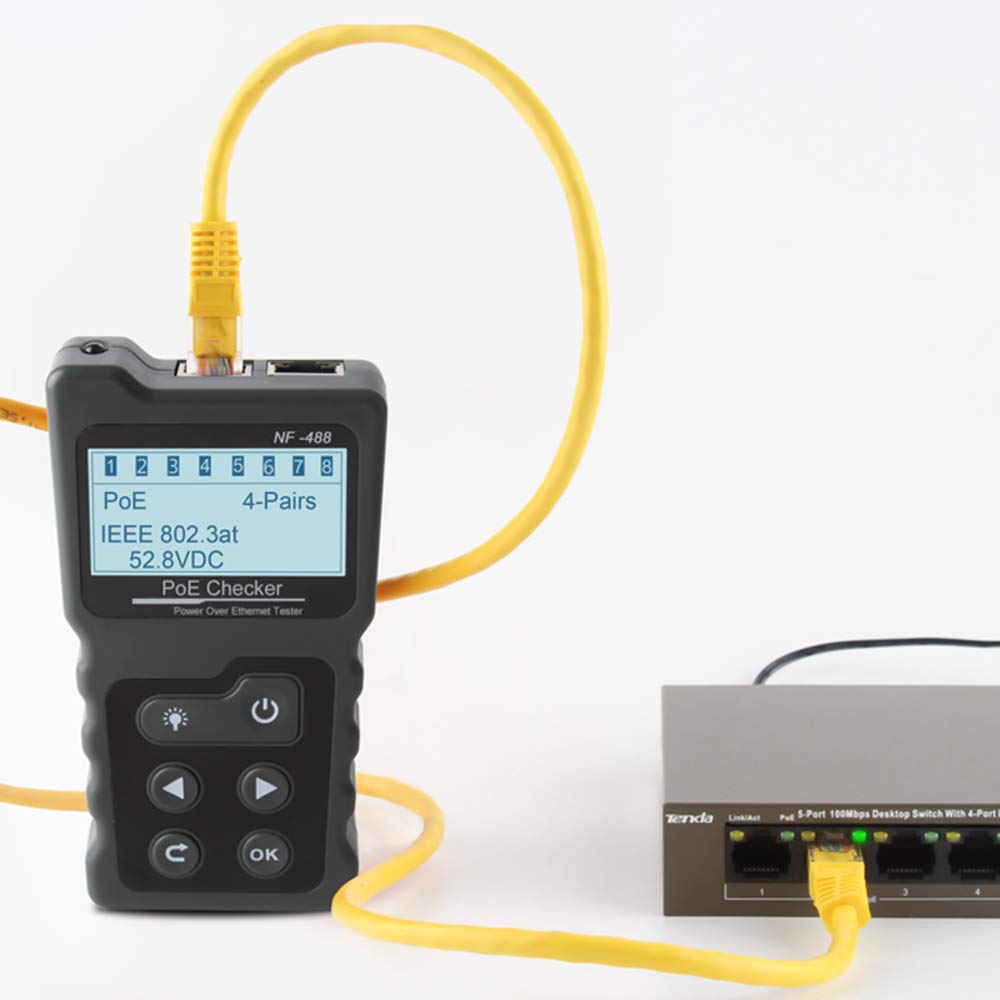 Kabel Prüfer Meter Hancaner Netzwerk Kabeltester RJ45 Patchkabel Tester LAN Netzwerktester Leitungstester Ethernet Network Cable Tester PoE Checker