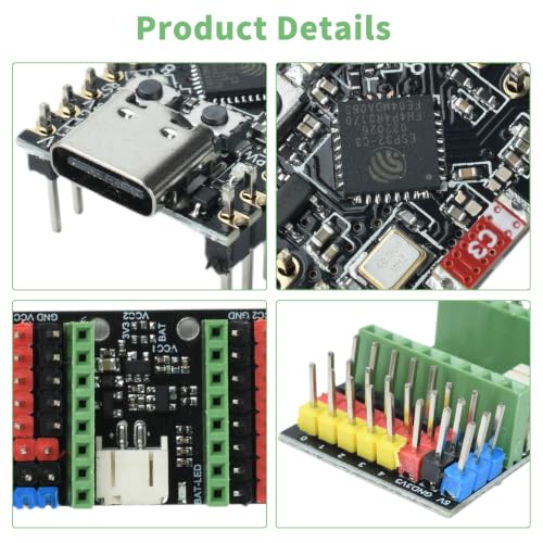 Image of ESP32-C3 Super Mini Development Board 2PCS + 2PCS Expansion Board, WiFi Bluetooth Board with External Antenna, Esp32 C3 Esp32-c3 Super Mini 4MB Wi-Fi B-luetooth Development Board