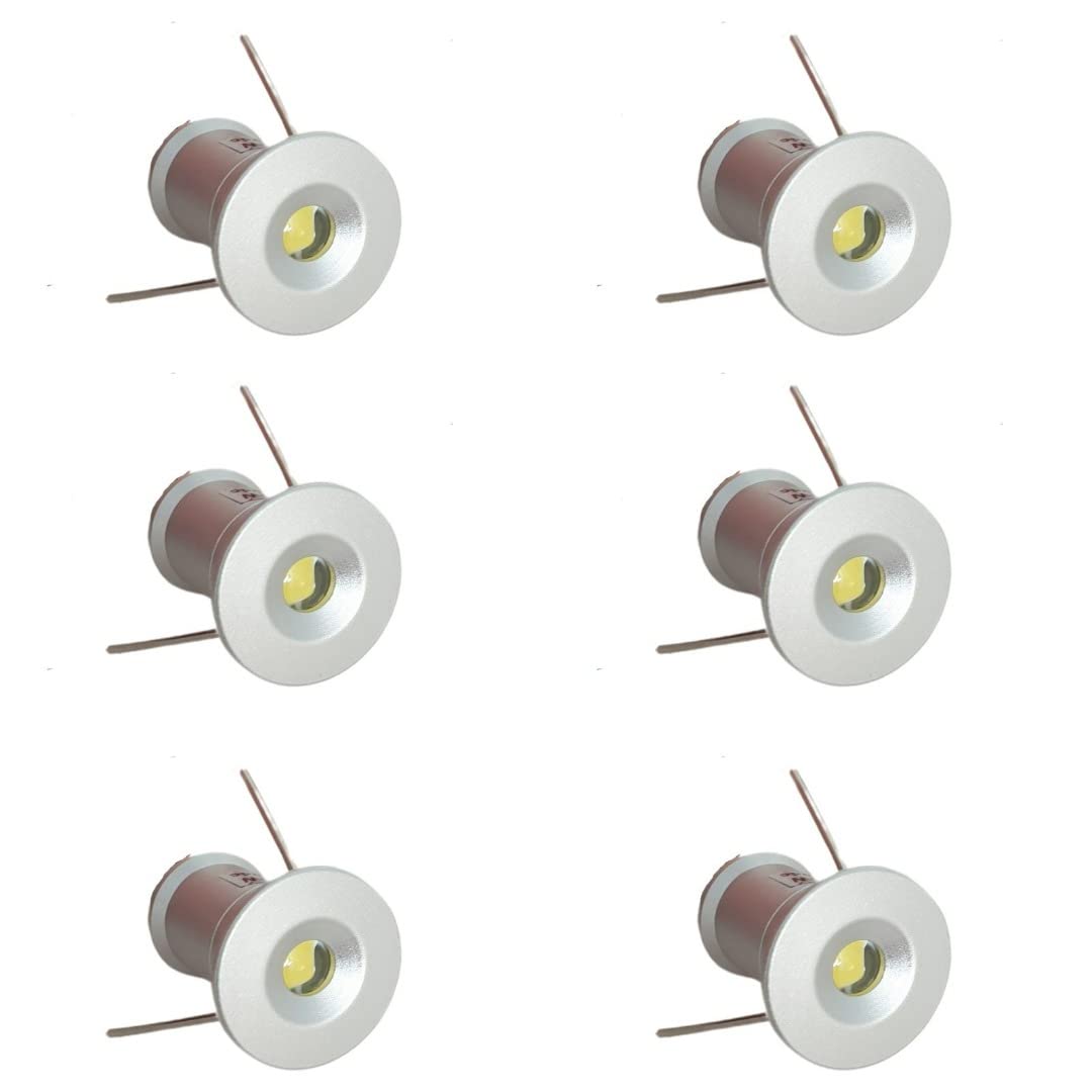 MARVIX6 x LED 12V Mini Spot Lights 0.5W IP65 Waterproof Warm White 3000K Light for Caravan, Campervan, Motorhome or Boat Downlights Lighting