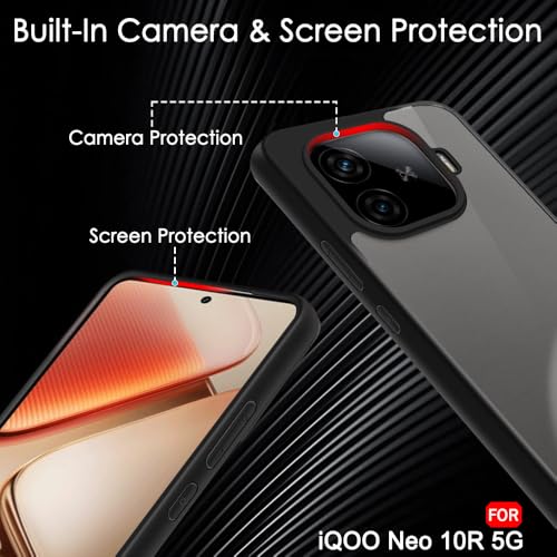 Image of TheGiftKart Hybrid Shockproof Back Cover Case for Motorola Moto Signature 5G | Camera Protection Module | Hard Back Case Cover for Moto Signature (PC & TPU, Translucent Smoke Matte Back, Black Sides)