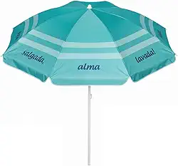 Guarda Sol 1,8m Aço Sombreiro Ipanema Turquesa Frase