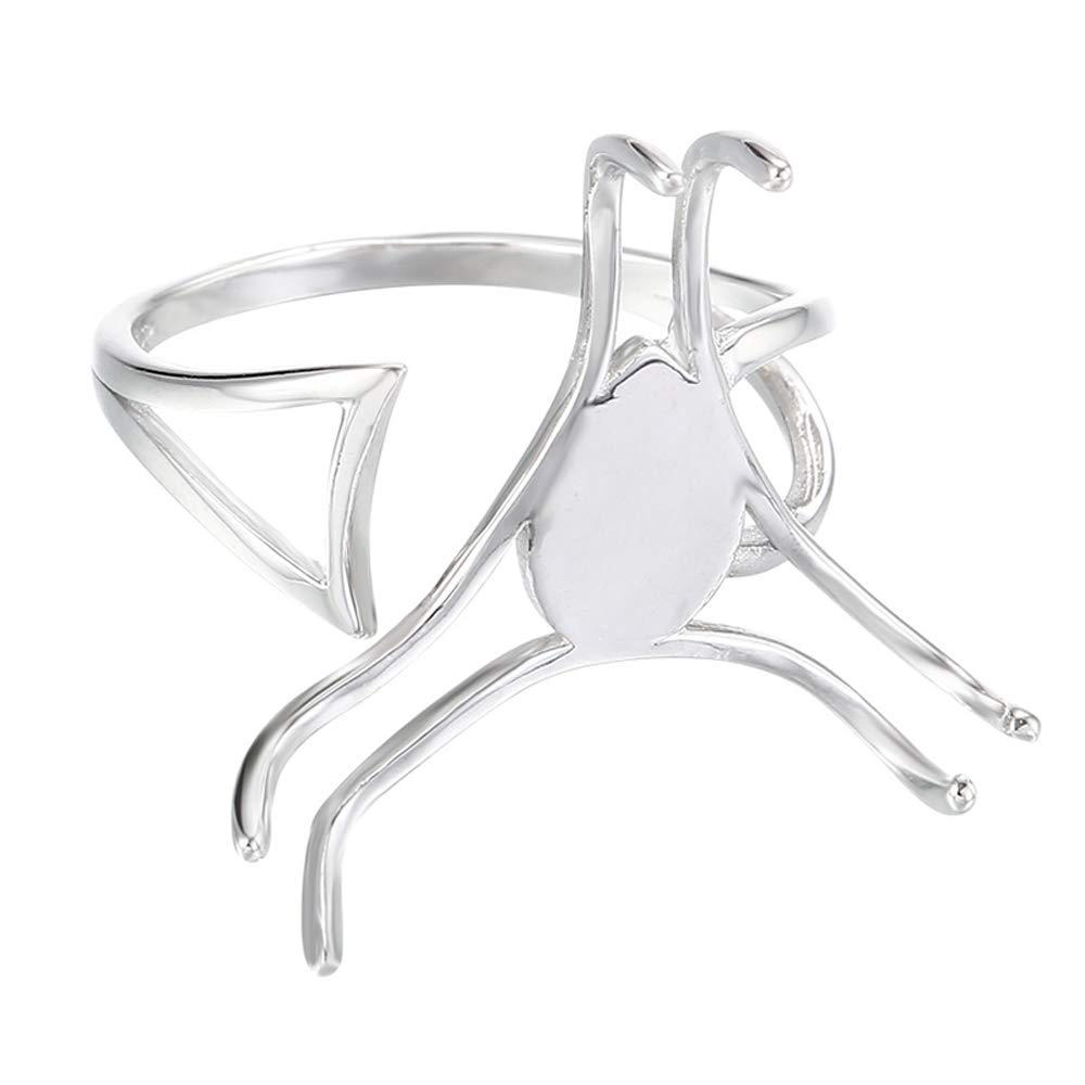 JKEIO925 Sterling Silver 6 Claws Ring Blank Round Metal Adjustable Ring Base Finding Jewelry Components DIY Gift for Friends ¡­