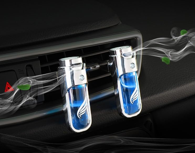 Image of VARNIRAJ IMPORT & EXPORT WITH V LOGO Car Interior Accessories Decoration 6Ml Abs Glass Bottle Various Smells Fragrances Oil Air Vent Clip Car Freshener Perfume (Cologne)