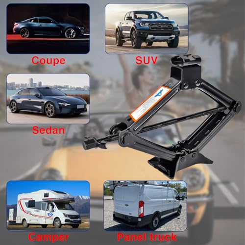 Image of 2 Ton(4409 lbs) Car Jack Kit, Scissor Jack for Car, Tire Jack Tool Kit Universal Car Emergency Kit, Portable Tire Changing Kit with Lug Wrench for Auto /SUV /MPV