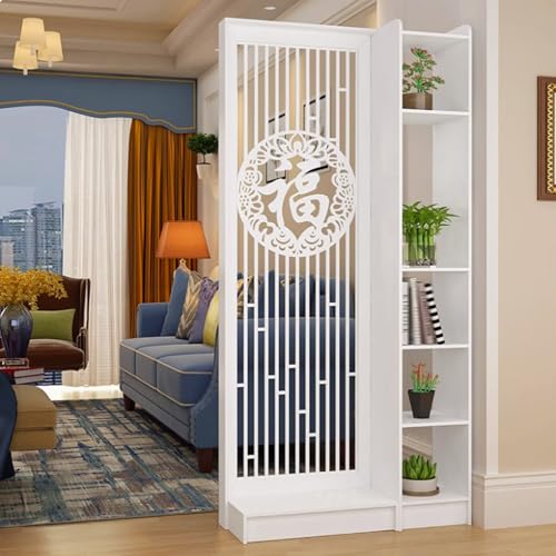 Biombo de Pared, Moderno biombo de Madera con Estante, biombo Independiente de Madera, Estante de Almacenamiento para recibidor, biombo Separador de ambientes, mampara de privacida