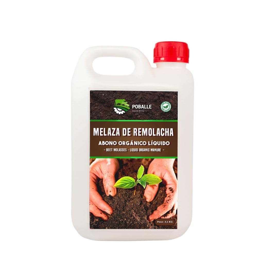 MELAZA POBALLE para COMPOST – Cultivo, cosechas y plantas. Garrafa de 2,5 kg de MELAZA de Remolacha de alta pureza.