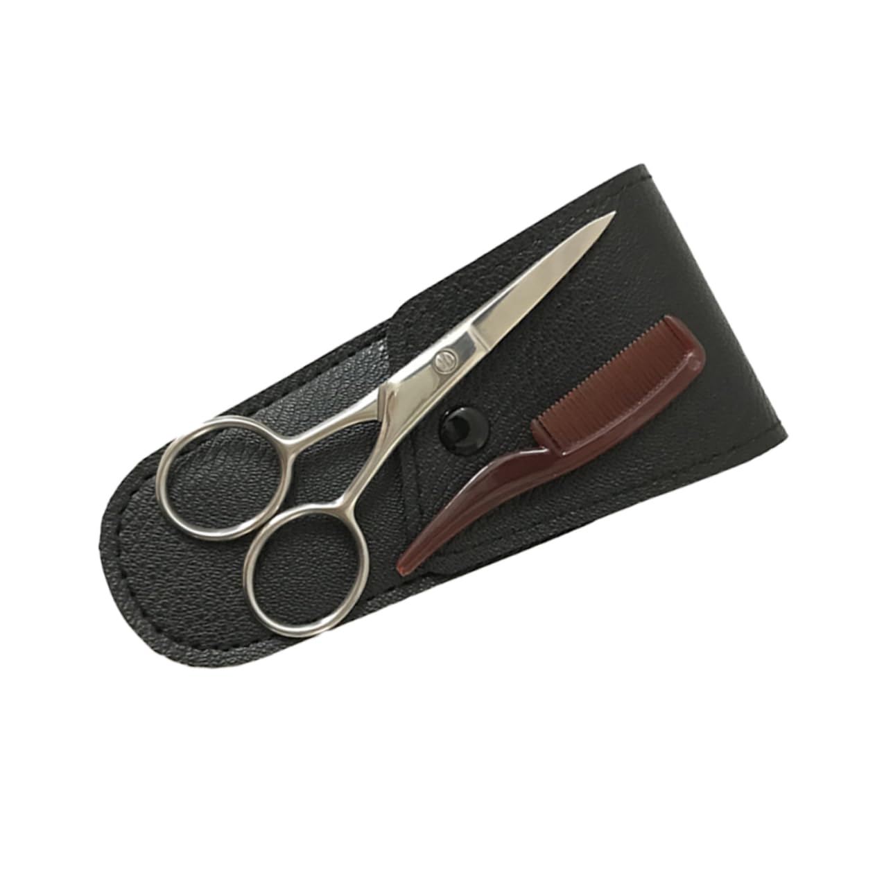 Didiseaon 2 Sets Men's Eyebrow Trimmer Beard Stainless Steel Shears Barber Grooming Kit Precision Cutting Portable Tool