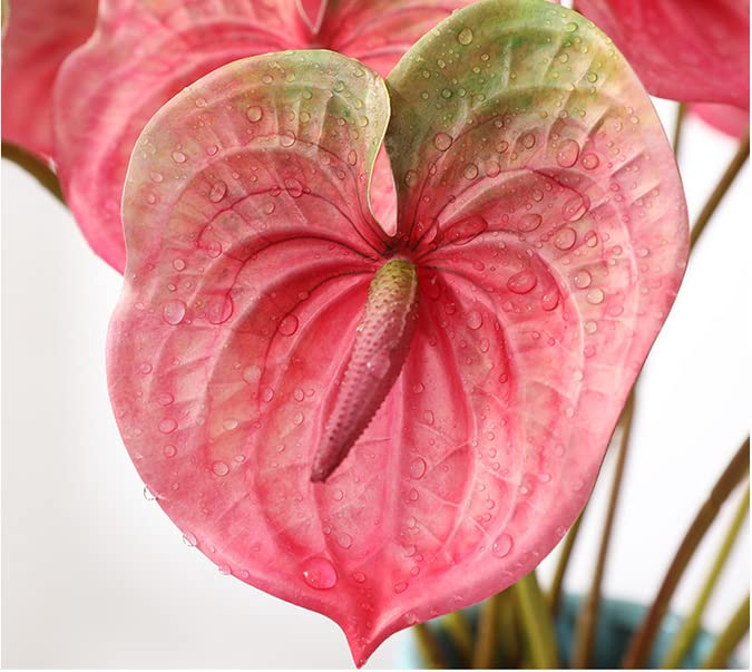 8 STKS 24 inch Kunstmatige Anthurium Lelie Bloemen Home Decor Boeket en Groen Blad voor Bruiloft Festival Party, Hotel Decor Bloem Boeket Accessoires (wit 8 STKS 24 inch Kunstmatige Anthurium Lelie Bloemen Home Decor Boeket en Groen Blad voor Bruiloft Festival Party, Hotel Decor Bloem Boeket Accessoires (wit
