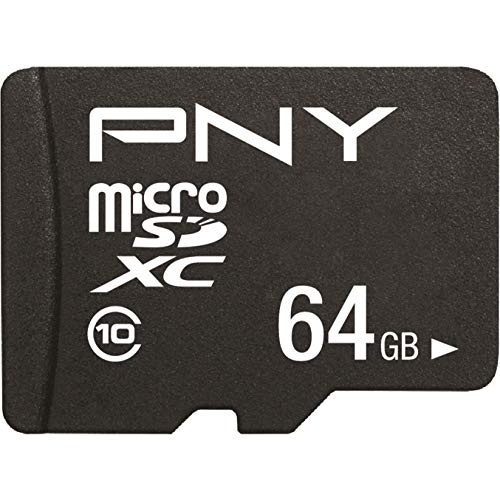 PNY Performance Plus Carte Mémoire microSDXC 64 Go, Classe 10 + Adaptateur SD