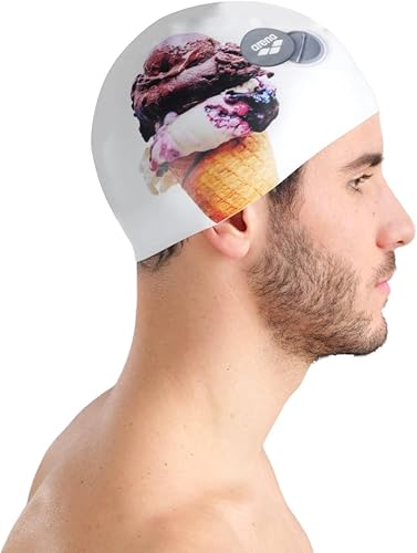 Miniatura 7 de Arena Gorra de natación de silicona elástica unisex HD para hombres y mujeres, equipo de natación de fitness, suave y elástico, gorra de baño para