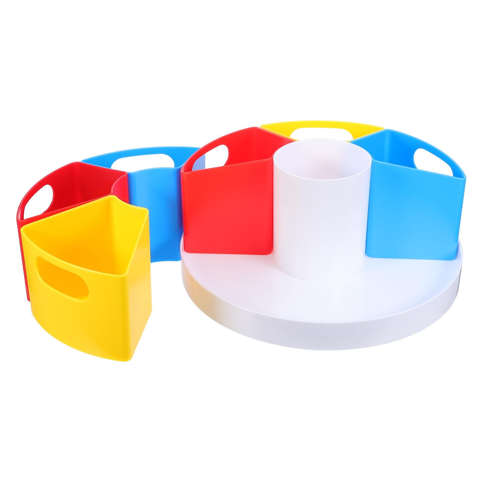 SUPVOX Portapenne Rotante da Scrivania 6 Scomparti in Plastica | Organizer Rotante per Scuola e Aula, 360° Accessibile e Salvaspazio, Back To School Party