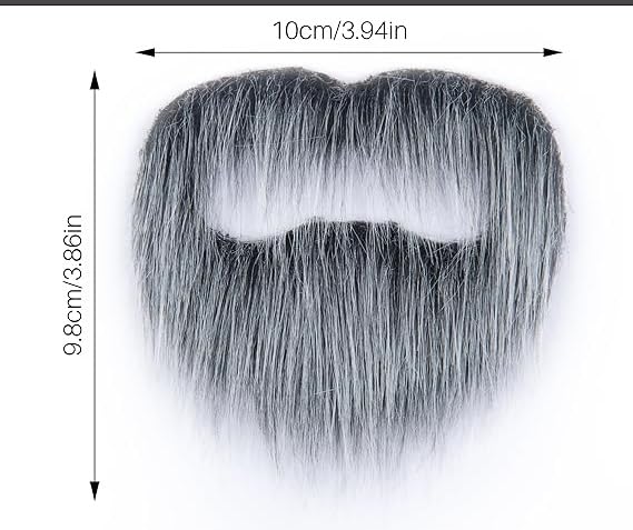 Brown Fake Beard with Elastic Band Funny Fake Mustache Costume False Whiskers Facial Hair Disguise Accessories for Cosplay Party