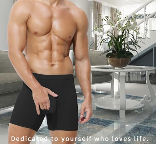 Men's Long Leg Boxers with Separable Bullets Comfortable and Breathable Four-cornered Pants2