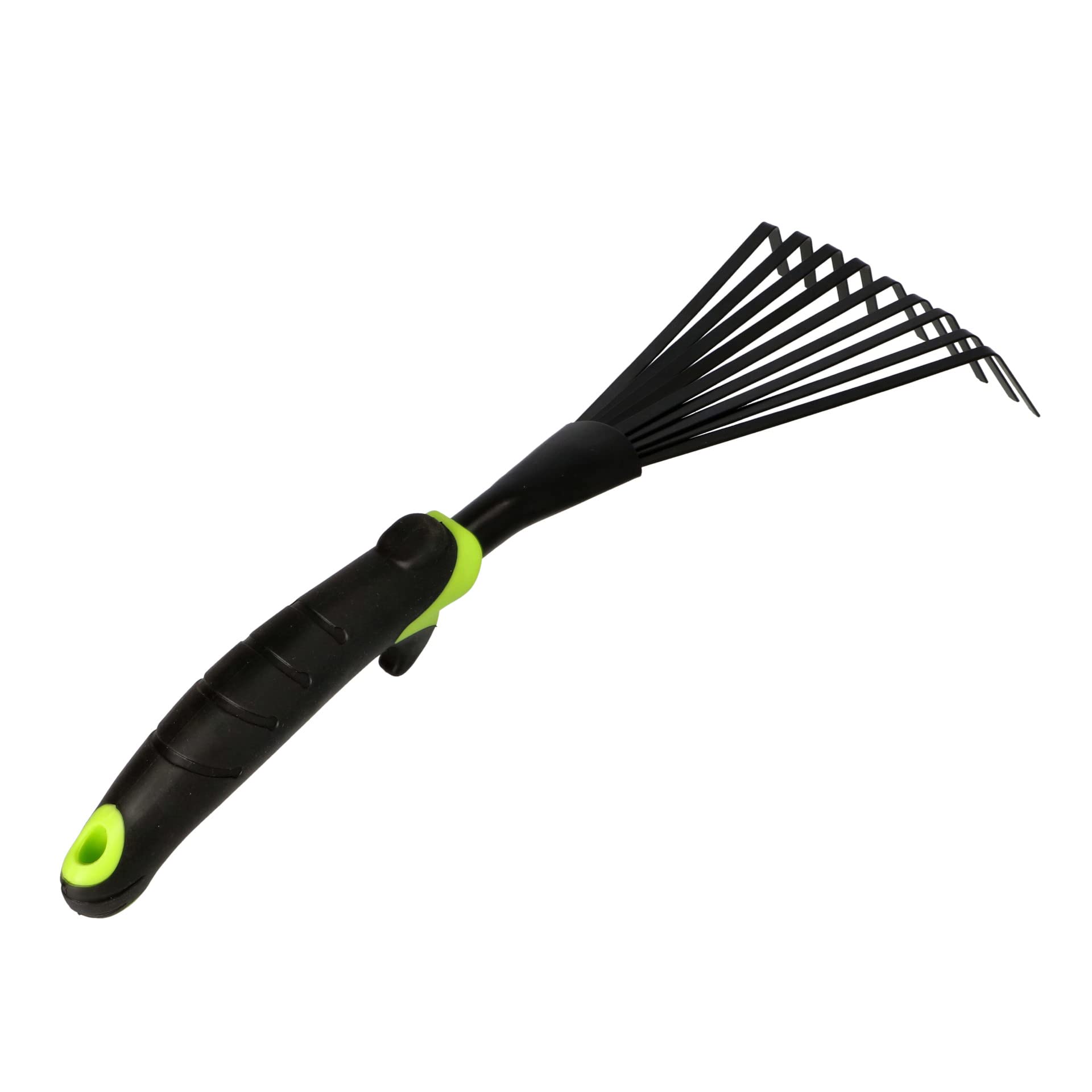 Mivos Rastrello a Mano Piccolo con 9 Denti Flessibili – Rastrellino a Ventaglio da Giardino per Foglie e per la Pulizia – Scopa per Prato in Acciaio – Larghezza 12 cm