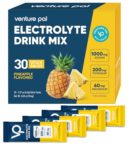 Image of Venture Pal High Sodium Sugar Free Electrolytes Powder Packet, Zero Calories Hydration Packets with Vitamin, Sodium, Potassium & Magnesium, Electrolyte Drink Mix, Vegan, Keto Friendly, 30 Count