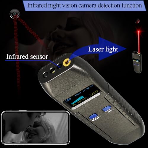 KAXYUYA Hidden Camera Detector GPS Tracker Detector, RF Bug Sweeper Listening Device Detector for Car, Hotel, Meeting Protect Your Privacy — view 6